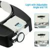 LED Beleuchtung Stirnband Lupe 10X Helm Stil Verstellbare Vergrößerungsbrille Schmuck Uhren Wartung Lesen Optivisor