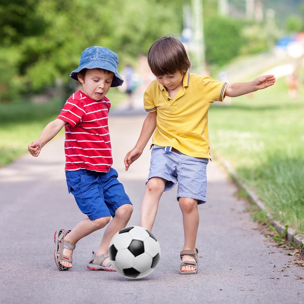 MUKI Soccer Size Futsal with Air for Elementary and Indoor Practice and Outdoor Toy for Ages and 5 Ball, 3, Ball, Soft, Pump, Toddlers, Schoolers,