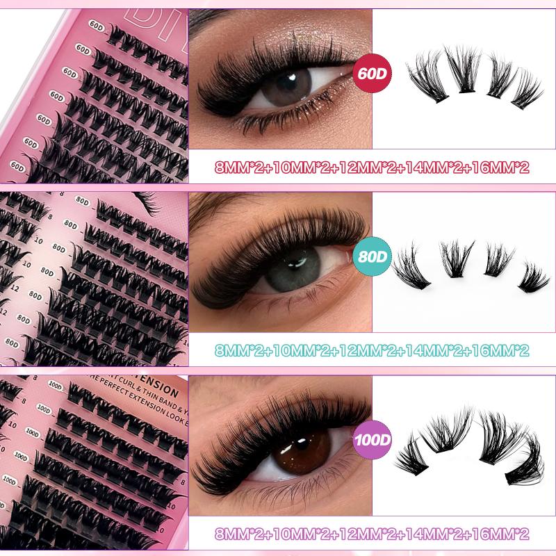 Lash Clusters Kit 200/270/570 Pcs Diy Lash Extensions Book, D Curl Lash Clusters Eyelash Extension For Use At Home