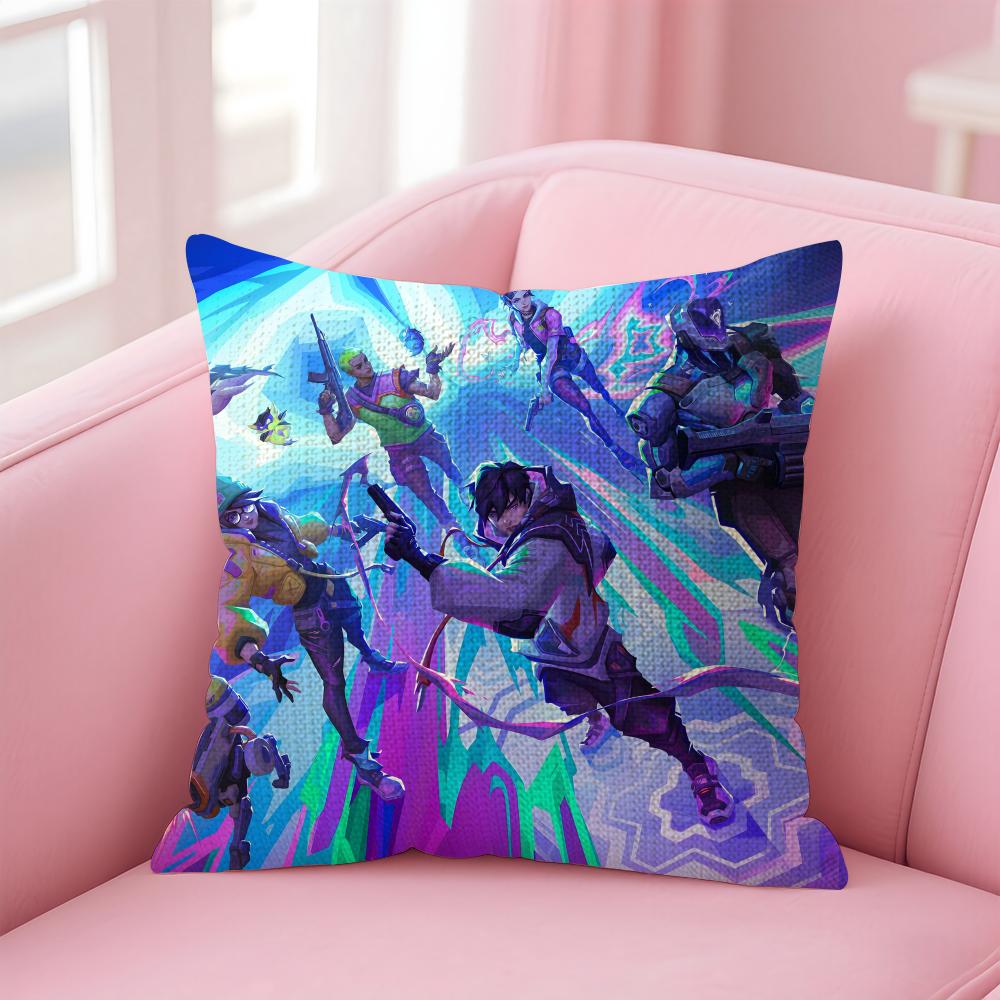 

Games VVALORANTS Cushion Cover Natural Linen Pillow Case DoubleSided Print Decorative Sofa Pillowcase Home Decor Gift 30x30cm