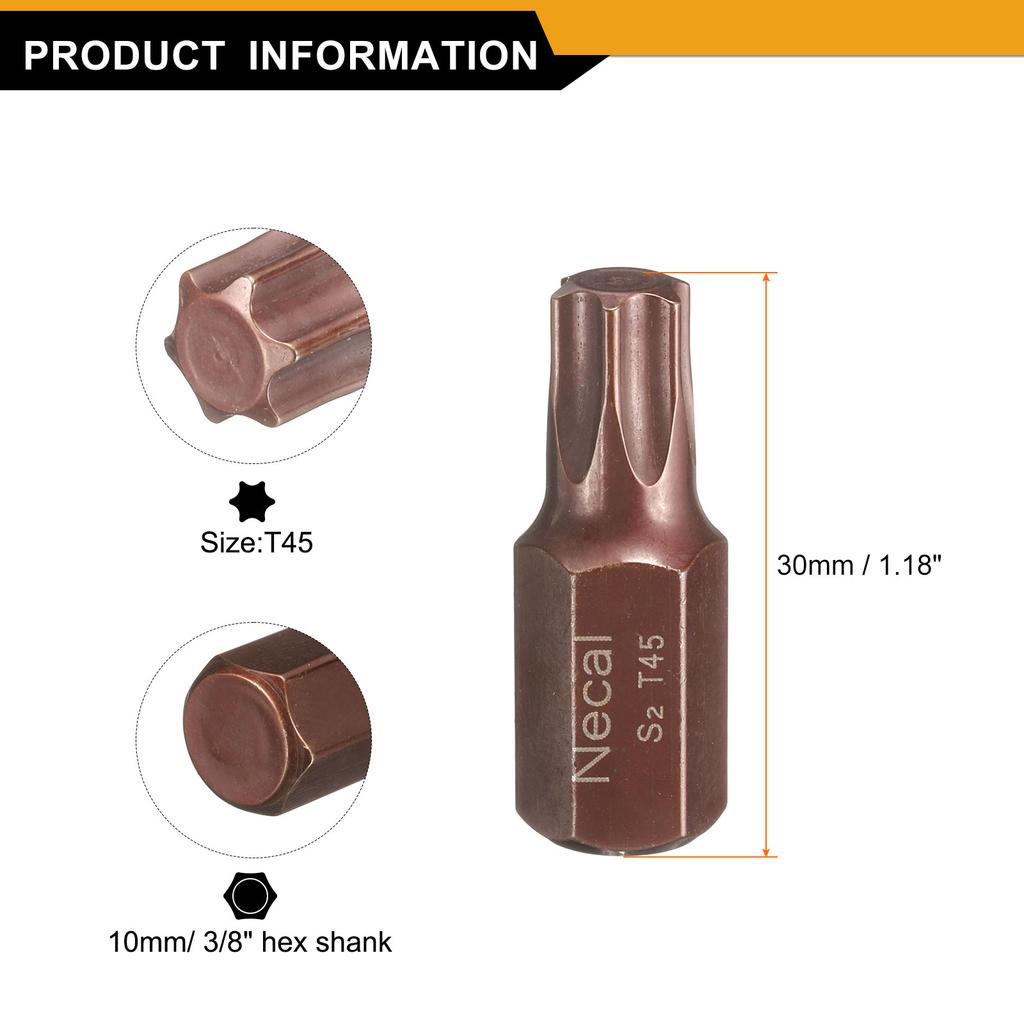 T20 T25 T27 T30 T35 T40 T45 T50 T55 M5 M6 M8 M10 M12 Torx Screwdriver Bit Hex Shank 30mm S2 Steel Security Tamper Proof Head Bit