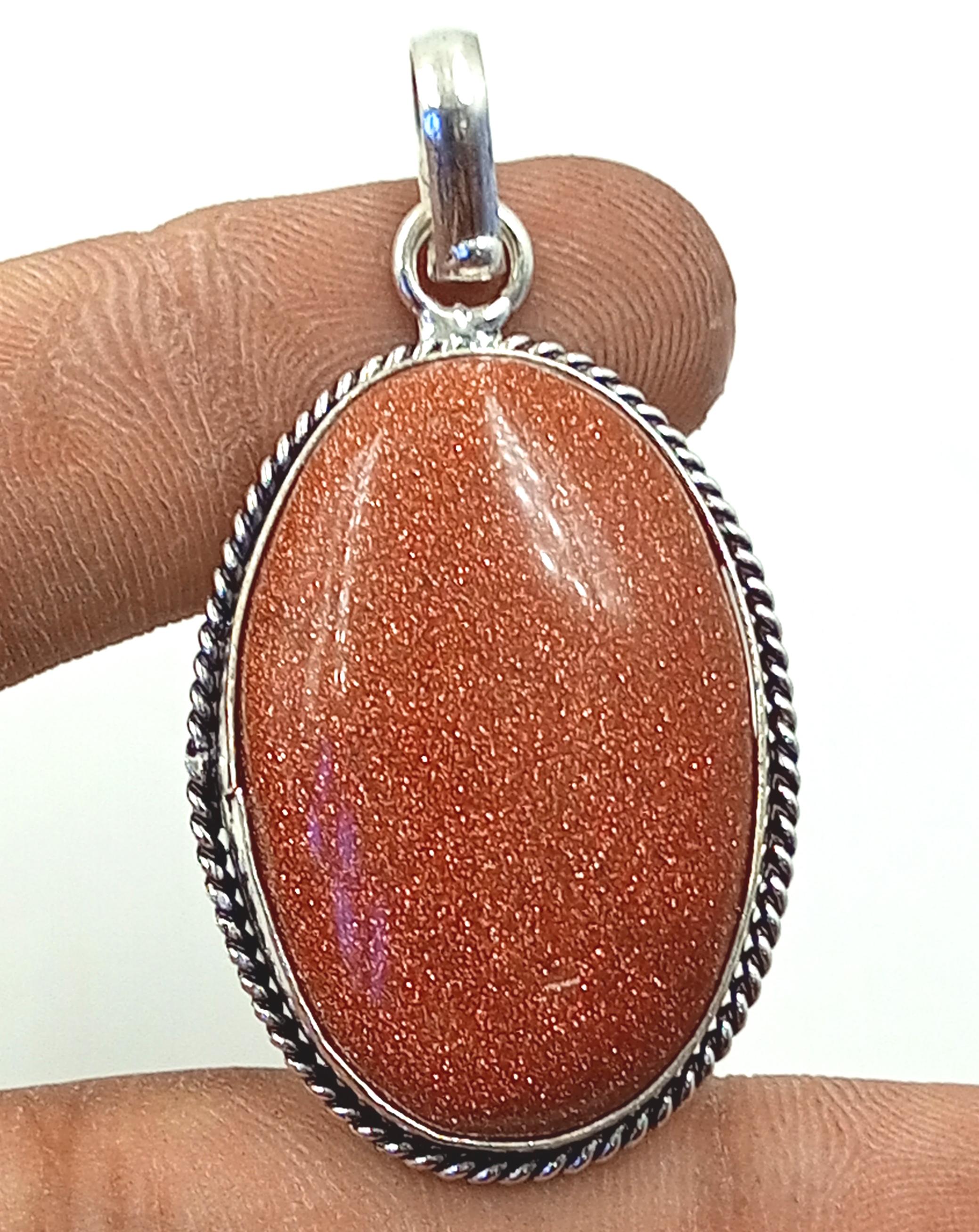 

Драгоценный камень Sunstone из стерлингового серебра 925 пробы с покрытием из дизайнерского кулона