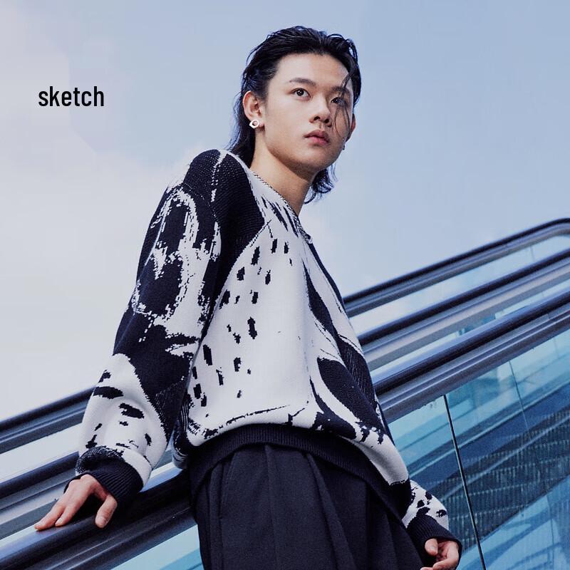 

Men s Color Block Round Neck Sweater S