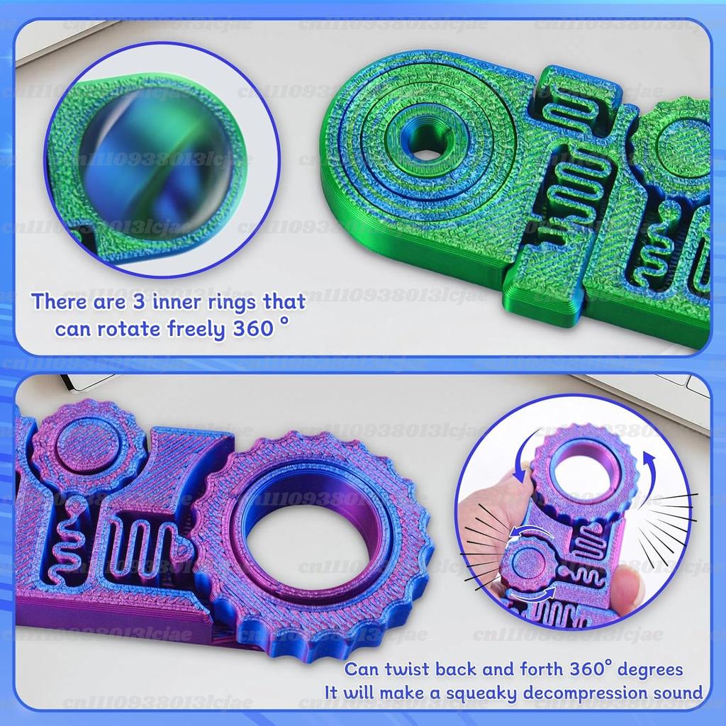 3D New Printed Fidget Ring Toys 5-In-1 3D Printed Gear Ball Stress Sensory Toy Mindful Meditation Gear Toys For Stress