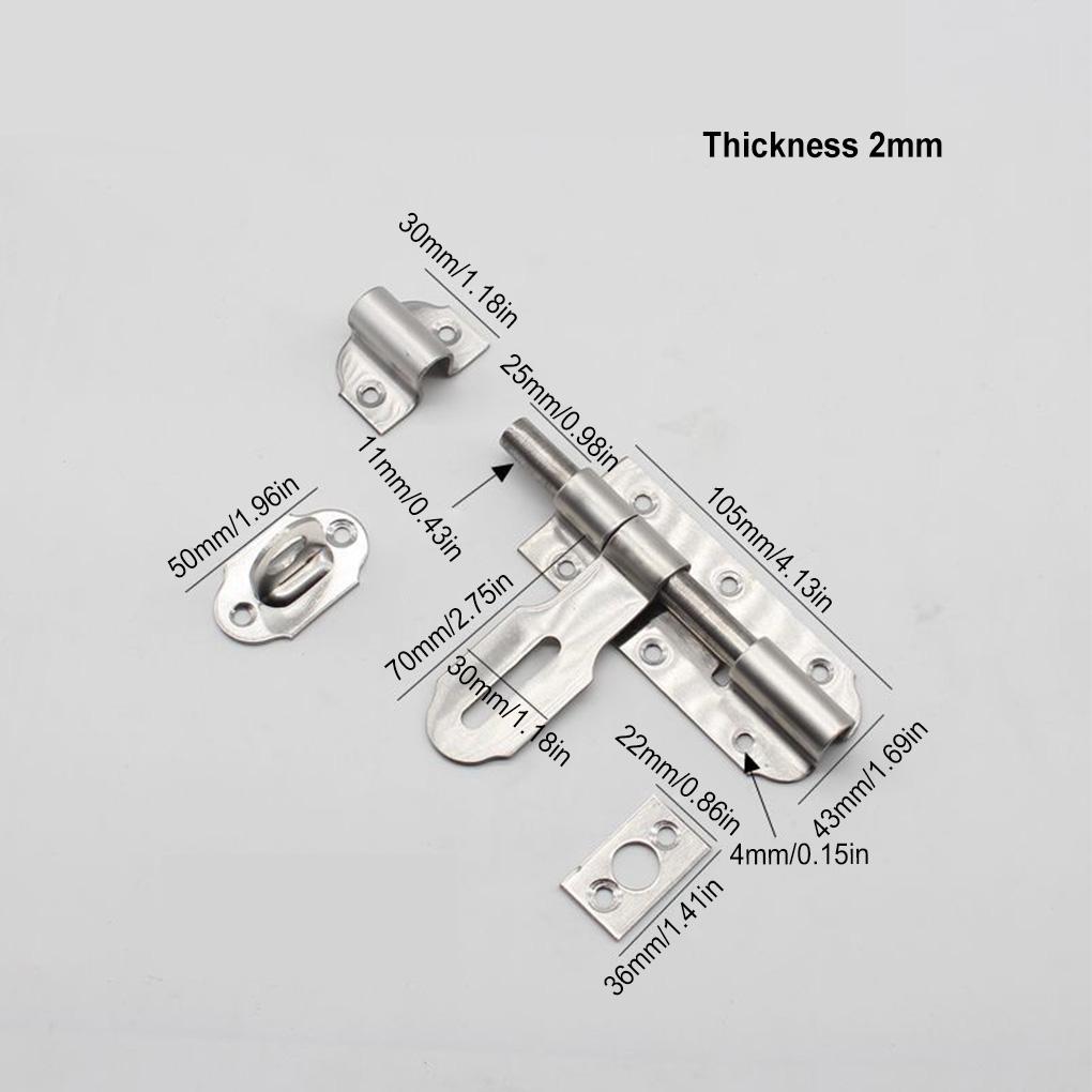 Latch Thickened Sliding Anti-theft Door Lock with Screws Children Security Room Punching Gate Bolt Pin Accessory