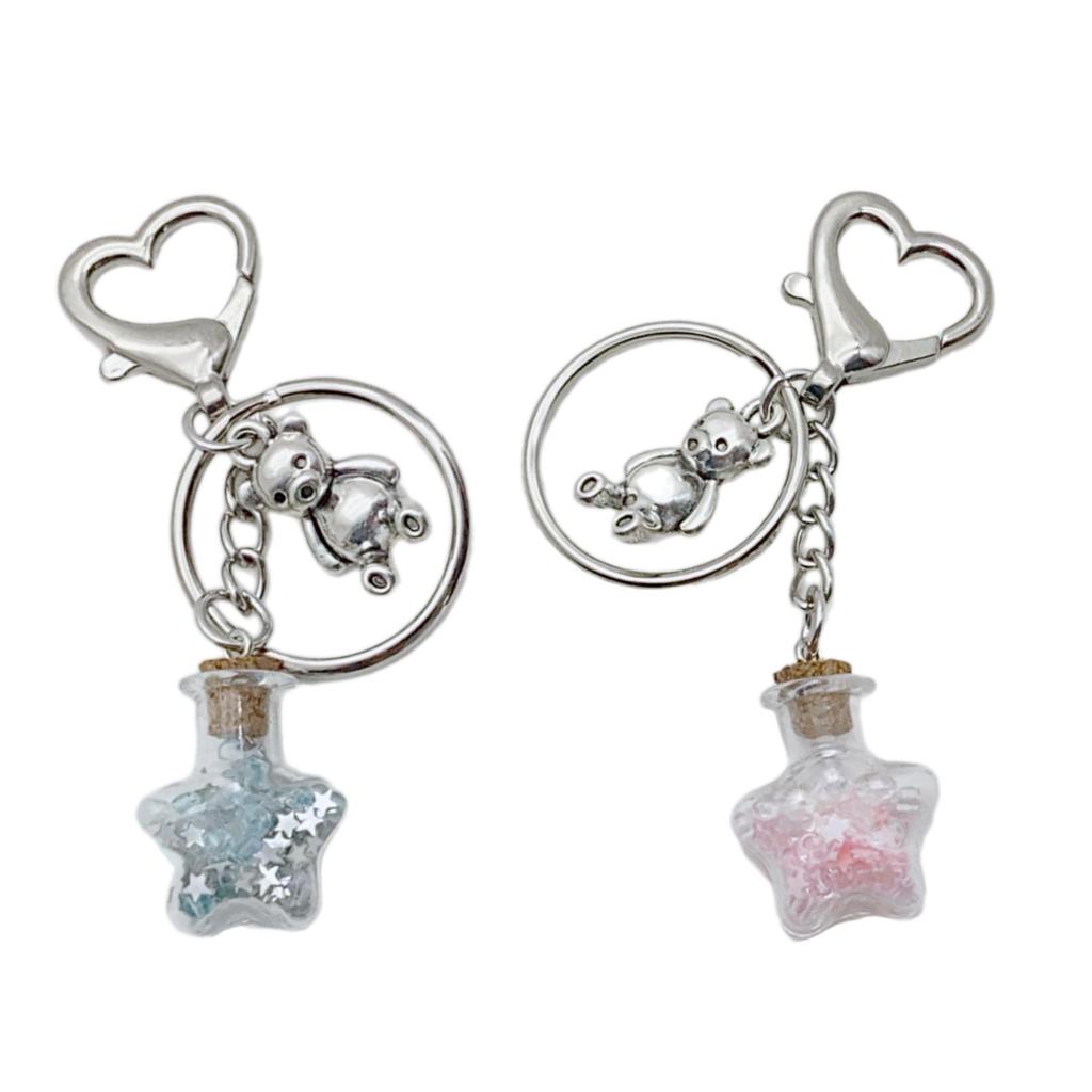 Heart Key Charm Elegant Keyrings Charm Fashion Key Accessories Star Bottle Bag Charm Suitable for Various Occasion