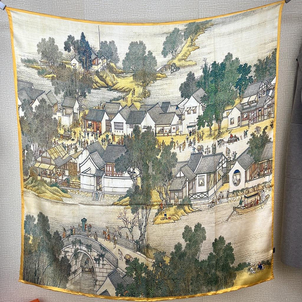 Black Gold Phoenix, Silk Crepe Satin 110 Large Square Scarf Mulberry Silk Silk Scarf Spring And Autumn Shawl Scarf Women