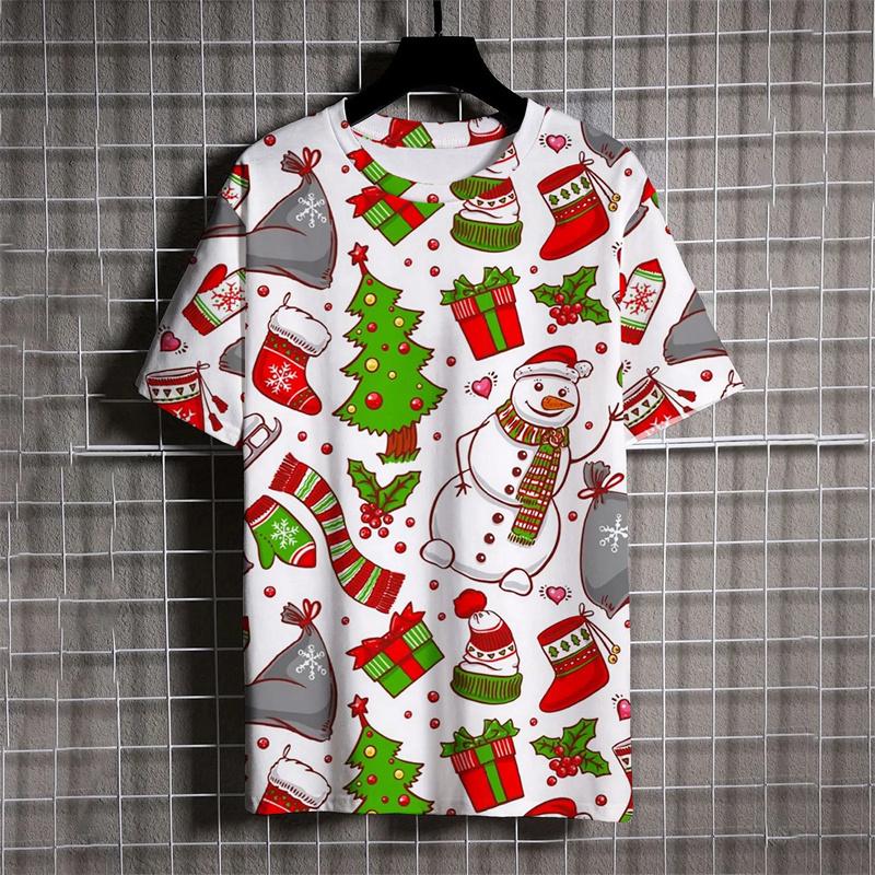 Módne 3D potlač Šťastné Vianoce Tričko Santa Claus Vianočný Sob Grafické Tričká Vtipné Krátke Rukávy Oblečenie