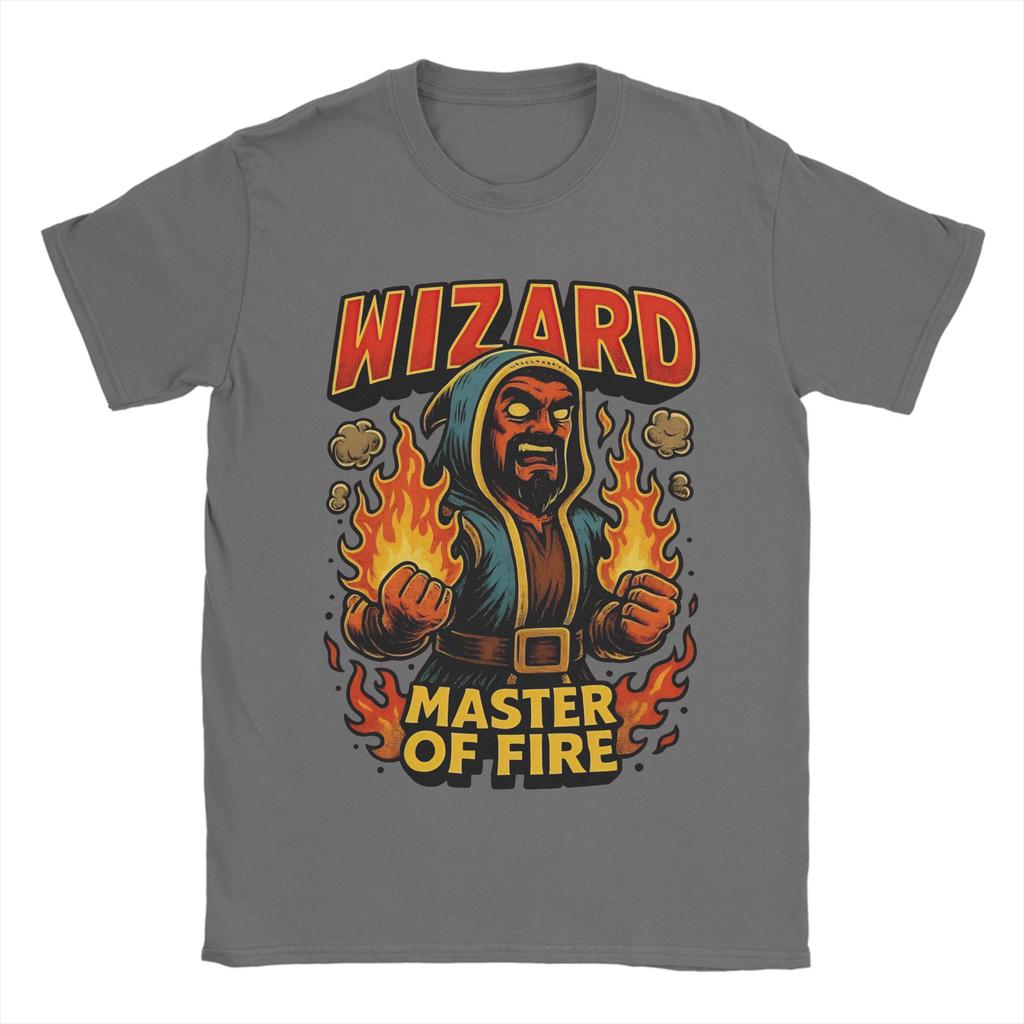 Wizard Clashes Royaleds Koszulki dla Mężczyzn Bawełniana Koszulka z Nadrukiem Okrągły Dekolt Modna Luźna Koszulka z Krótkim Rękawem Vintage