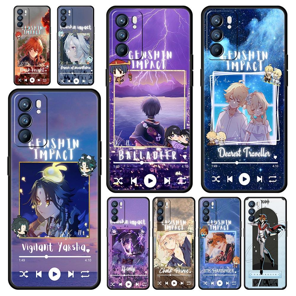 

Чехол для телефона Genshin Impact xiao Music для Oppo A54 A53 A52 A9 2020 A15 A95 A16 A76 A74 A12 Find X5 Reno7 Reno6 Pro Plus 5G