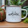 You Are Wonderful Enamel Mugs Motivational Quotes Beer Drink Juice Coffee Dessert Cocoa Milk Handle Mug Festive Birthday Gifts