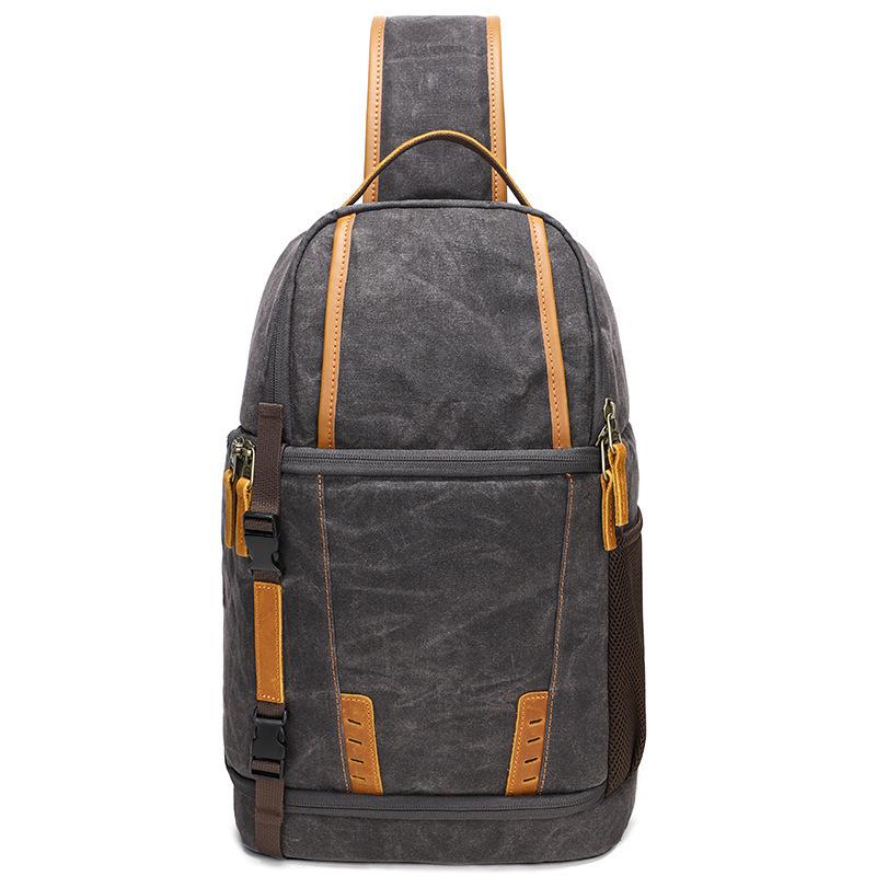 

2025 new canvas multifunctional diagonal cross bag chest bag inner compartment camera bag photography bag DSLR camera bag (30cm Max Length 50cm) темно серый