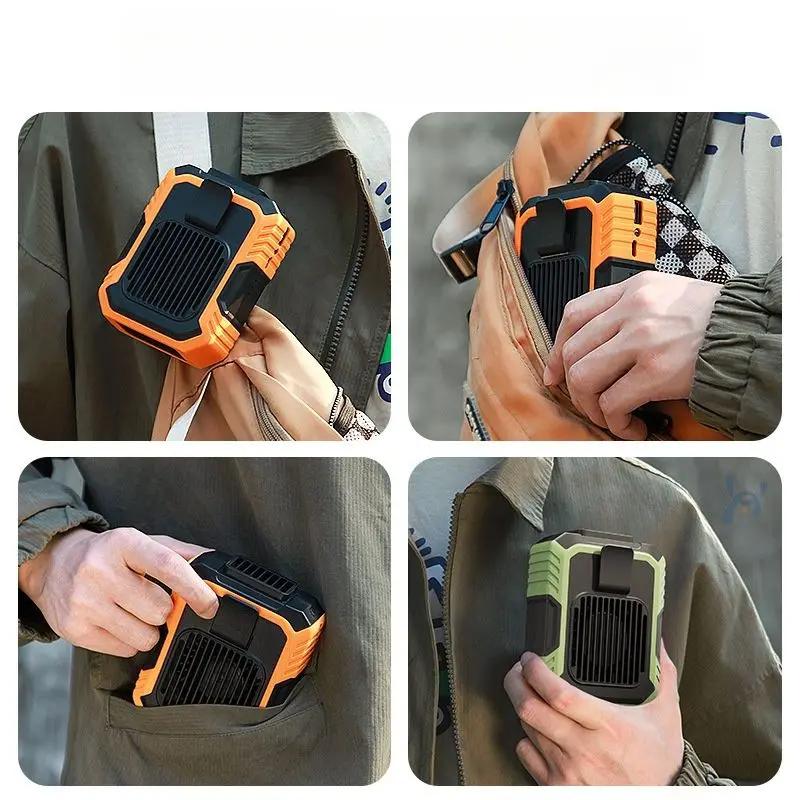 Portable Waist Fan Powerbank Rechargeable Usb Fan Summer Multifunctional Hanging Waist Fan With Large Battery Outdoor Small Fan