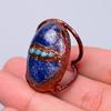 Ovaler Lapislazuli Edelstein Kupfer Ewigkeit Elektrogeformter Ehering Schmuck V-65