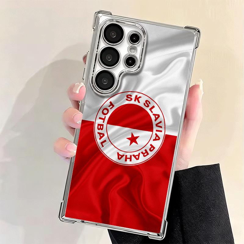 Sk Slavia Praha Czech Republic Soft Phone Case For Samsung Galaxy S26 Ultra S25 Edge S24 FE S23 Plus S22 S21 + S20 Plating Anti-