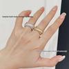 V Gold High Double Row Crossover Ball Bearing Diamond Ring for Women - 18K Rose Gold Plated with Twisted Bead Edge