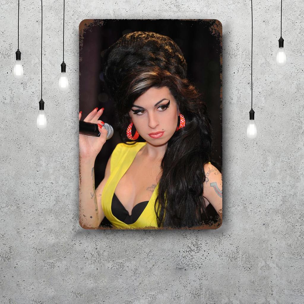 Amy whinehouse Klassiek Poster Roestig Metalen Plaat Retro Decoratief Bord Bar Man Cave Garage Club Metalen Bord Wanddecoratie