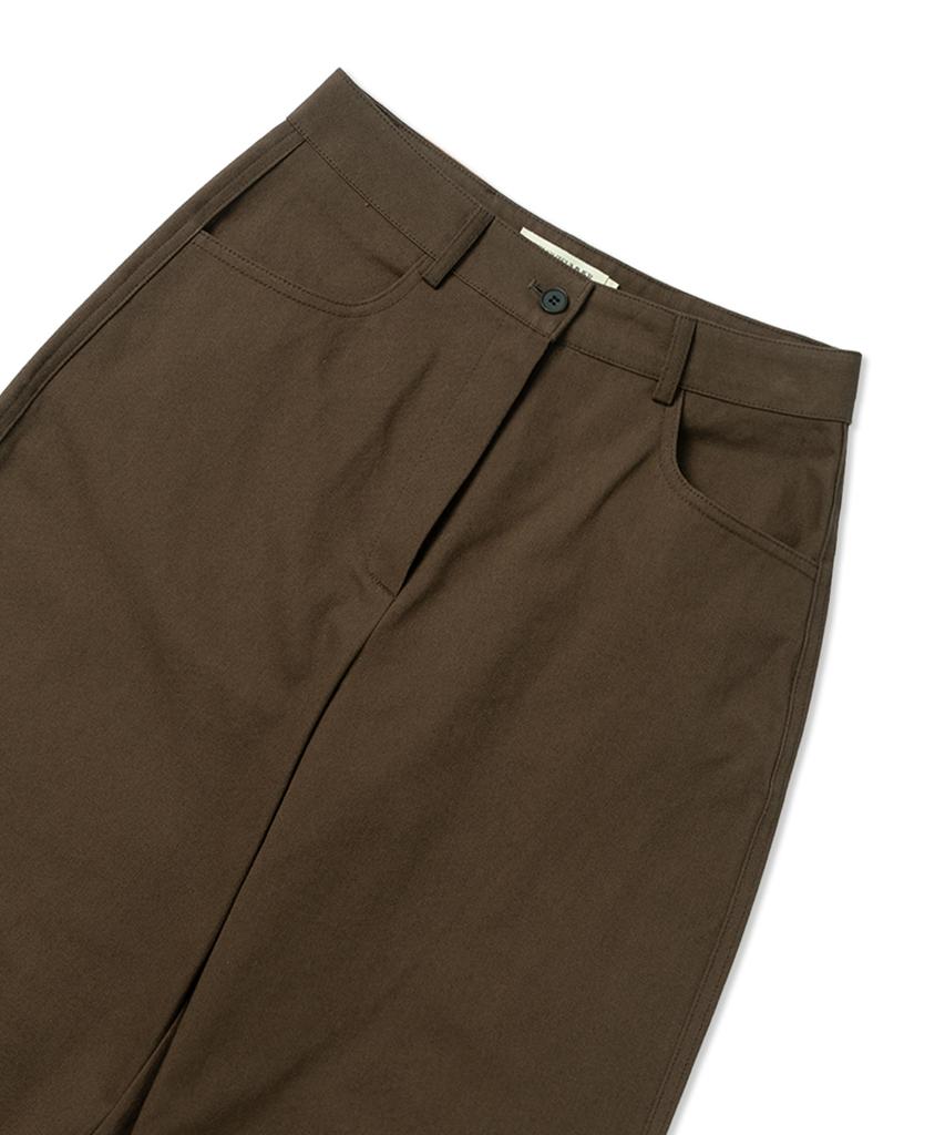 WITHOUT SUMMER Wide Cotton Pants_Brown