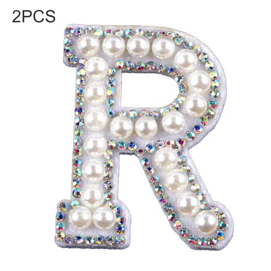 2Pcs DIY Handmade Patch Decor Fabric Adorable English Letter Shape Patch Sticker for Bag