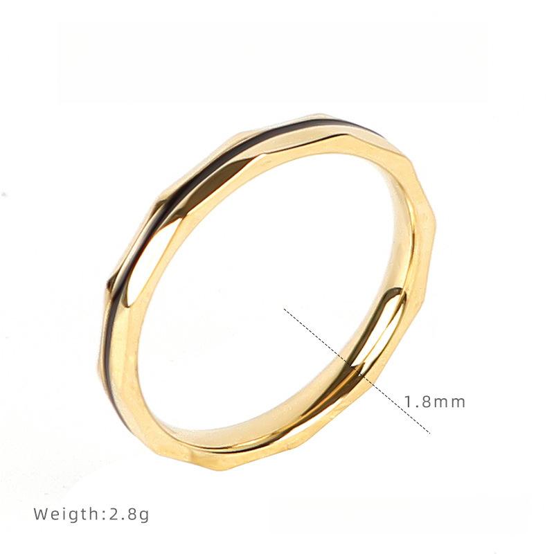 

Корейское кольцо ромбовидной формы с черной эпоксидной вставкой, титановая сталь с напылением, кольцо с высоким чувством стиля, модные аксессуары для женщин 6