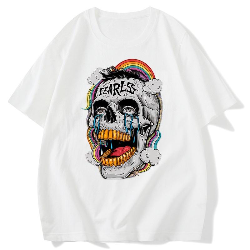 

Underworld Crying Skull Funny Avatar Shortsleeved Tshirt Mens Printed Personality Large Size Top M