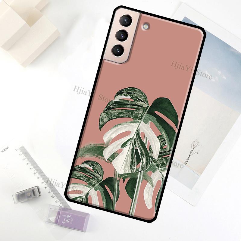 

Чехол Leaves Monstera Green для Samsung Galaxy S20 FE S8 S9 S10 Plus Note 10 Note 20 S22 Ultra S21 FE задняя крышка Galaxy S8
