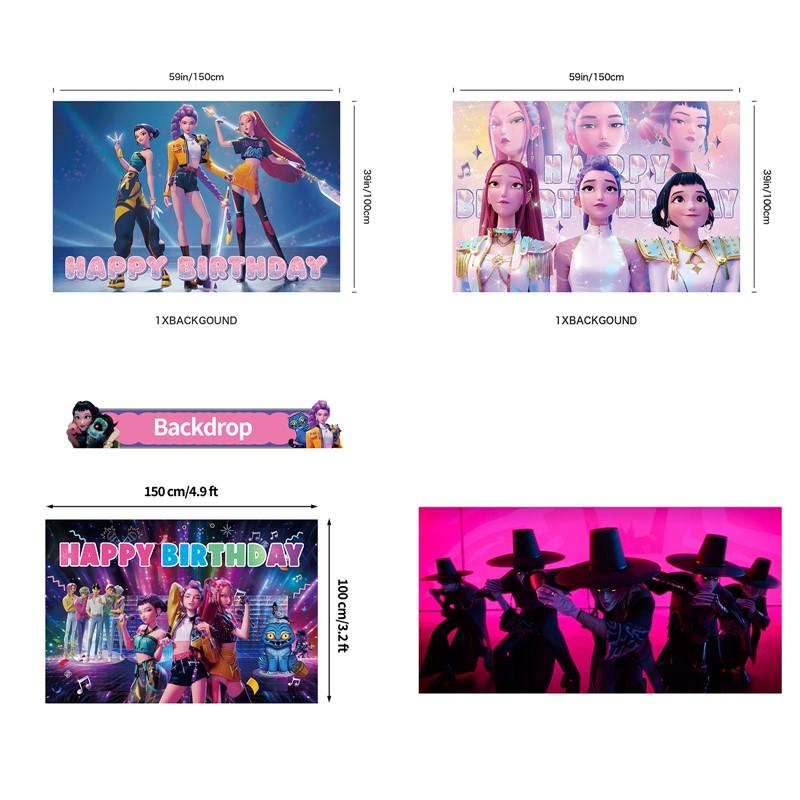 Kpop Hunter Tematická Párty Pozadie Potreby Démon Párty Saja Pozadie Huntrix Pozadie Dekorácia Narodeninová Párty Príslušenstvo