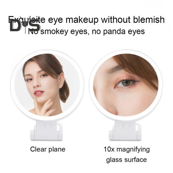 LED osvětlené make-up zrcátko 5/10/20/30X zvětšovací oboustranné kosmetické zrcátko se světlem USB dobíjecí Nastavitelný jas Přenosné cestování