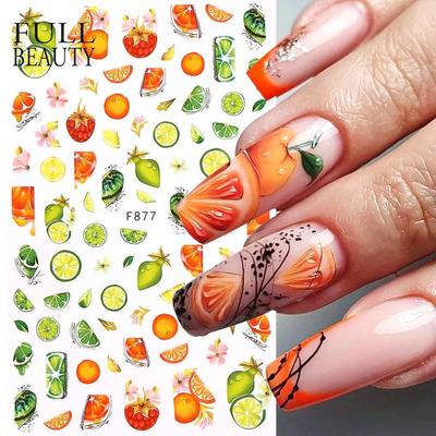Wassertransfer Nail Art Obst Eis Sommer Aufkleber Kuchen Maniküre Aufkleber Mode