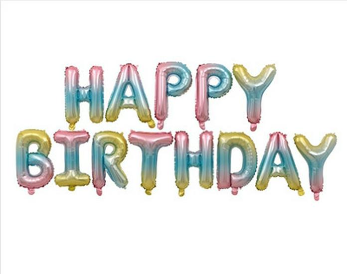 Gradient Rainbow Balloon with Crown for Girl's First Birthday Party Background Decoration