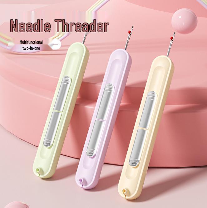 Portable 2-in-1 Needle Threader & Seam Ripper for Hand Sewing