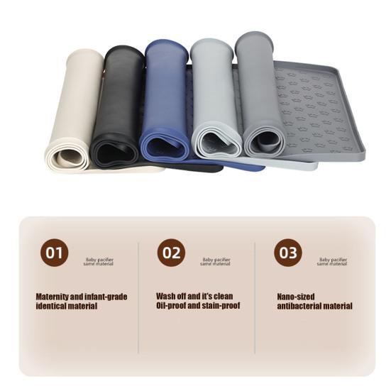 Cat Food Mat Silicone Pet Feeding Bowl Mat Non-Skid Waterproof Pet Placemat for Cats Dogs Food Dish Water Bowl