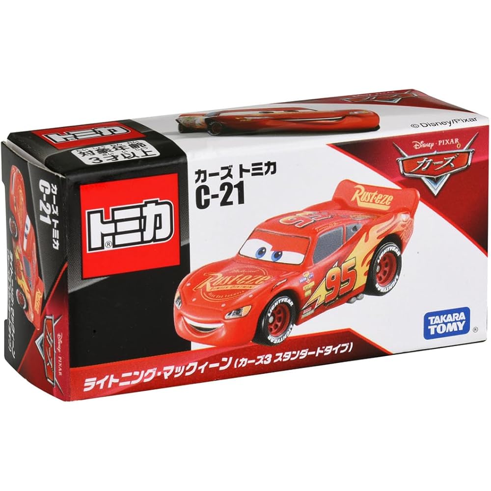 Takara Tomy Disney Cars Tomica C-21 Lightning McQueen Toy Car 3 Years and Up Boxed ST Mark Certified