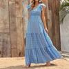 Women Maxi Dress Long Floral Print Ladies Summer V Neck Casual Holiday Sundress