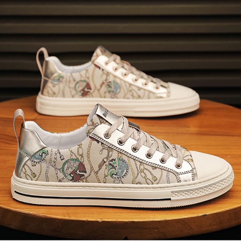 Fashion Dermis Men's Shoes Fashion Spring/Autumn Leather Board Shoe Trendy Versatile Genuine Leather Casual Shoes Men Shoe Sneakers
