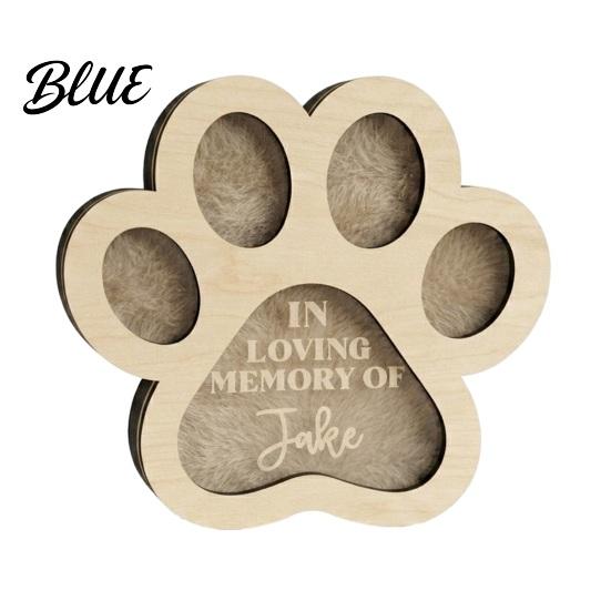 Haustierfell Andenkenbox Haarbox Niedliche Pfotenform Gedenk Holz Verlustgeschenk für Besitzer Hunde und Katzen Beileid Klein