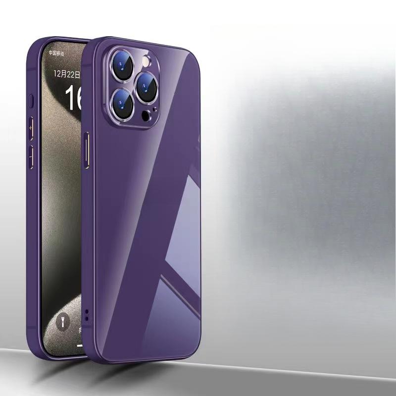 Suitable for Iphone15 Tempered Glass Phone Case, Apple 14PROMAX Metal Lens 13 Original Camera Sensor Protective Case