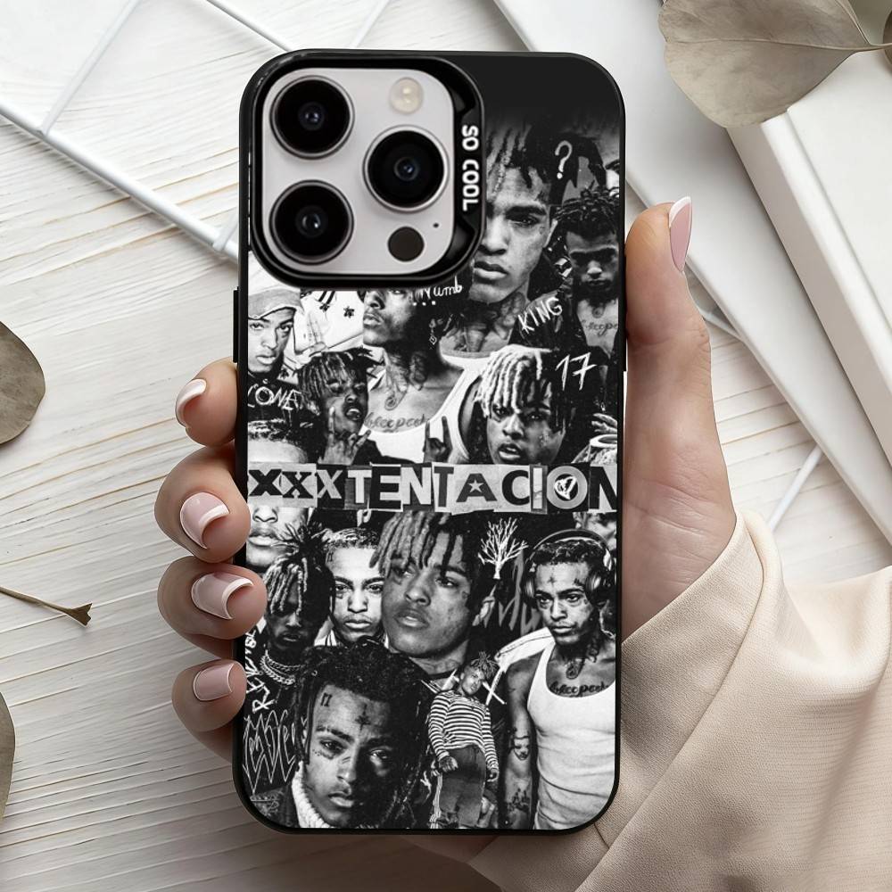 R-Rapper X-XXXTentacionS Phone Case For iPhone17,16,15,14,13,12,11 Plus,Pro Max Candy Silver Plated Inside Cover