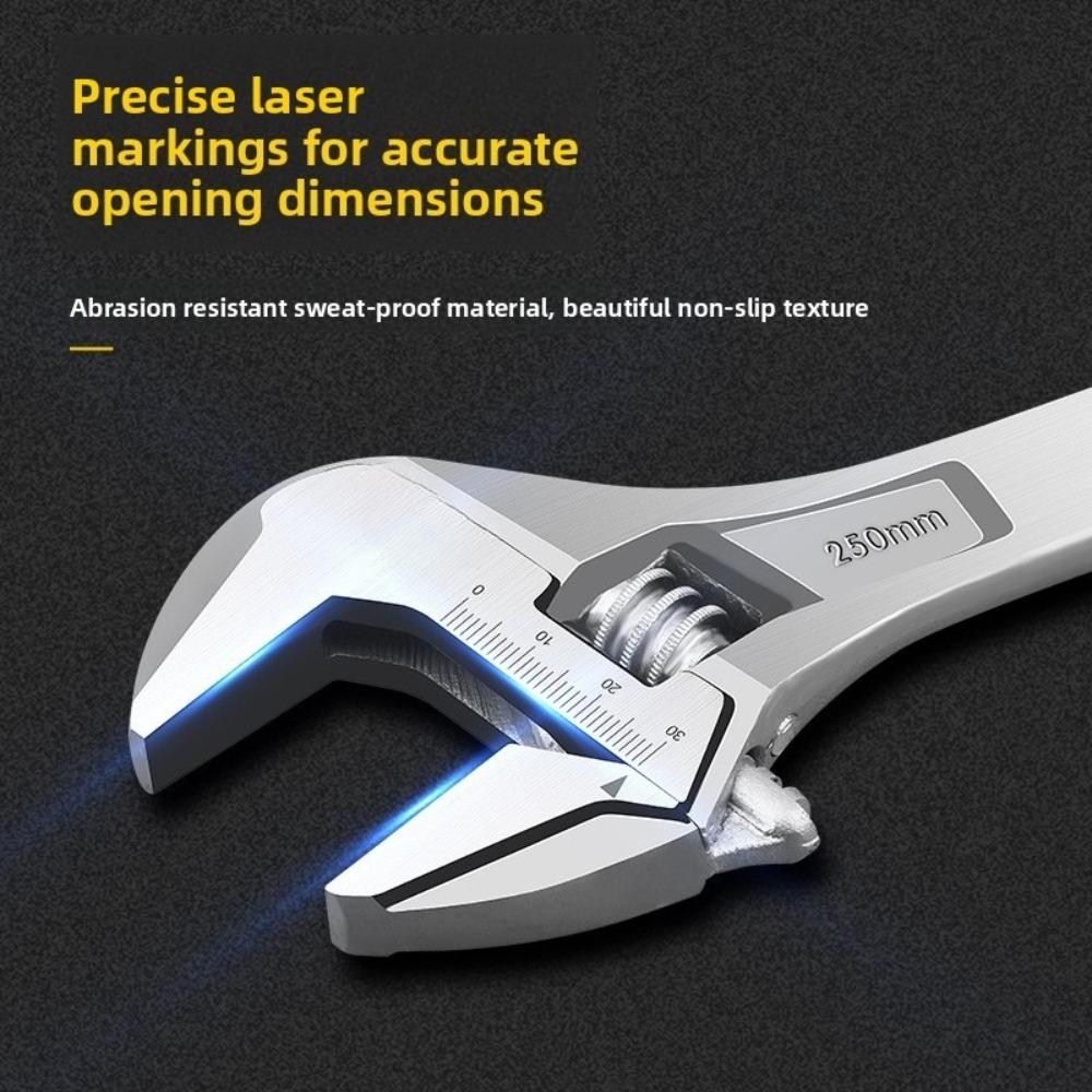 Adjustable Wrench Large Openin Long Handle Universal Spanner Clamp Wrench Mechanical Workshop Hand Repair Tools