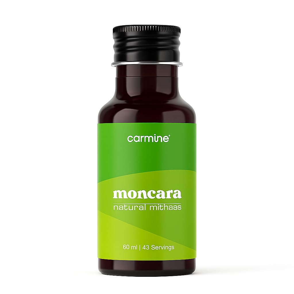 Carmine Moncara Natural Mithaas | Monk Fruit Liquid Sweetener | 100% Plant-Based, Low Calorie Sugar Substitute | Zero Glycemic Index | Keto & Diabe