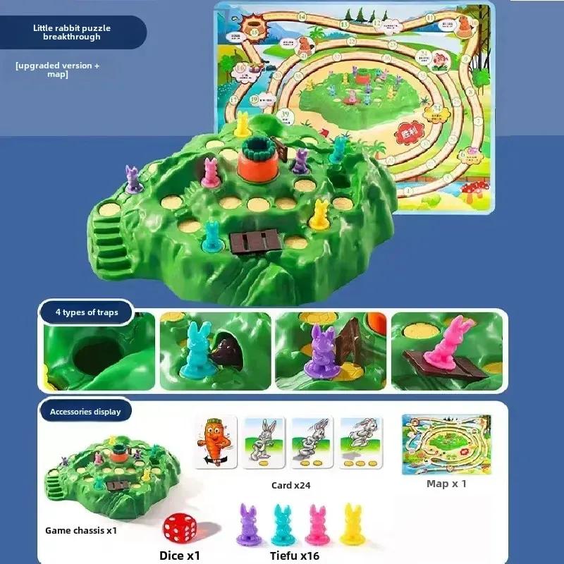 Bunny Rabbit Carrot Trap Board Game for Friends Party Challenge Battle Game Interactive Toy Gift for Parent-Child Family Fun