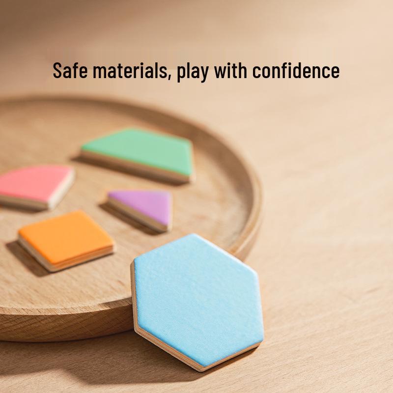 Meile Childhood Magnetic Geometric Blocks - 250 Piece Set for Kids' Shape Recognition and Kindergarten Puzzles
