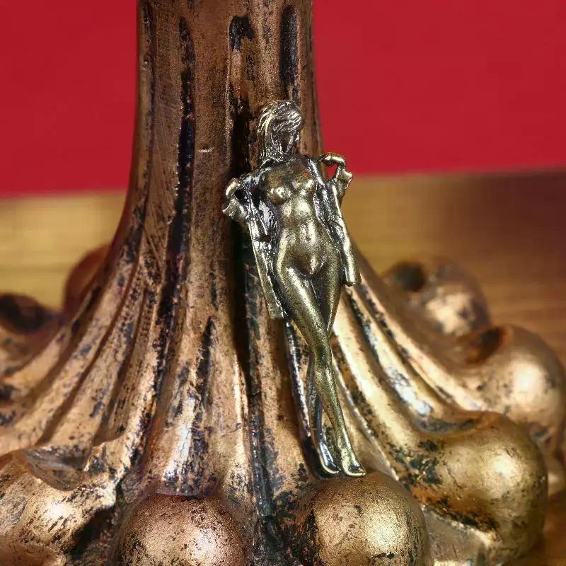 Retro Brass Beauty Female Doll Figurine Model Sexy Beauty Statue Creative Crafts Desktop Ornament Office Home Decoration Gift