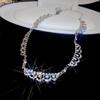 Elegant Diamond-Studded Teardrop Lace Necklace - Minimalist Luxury for Women