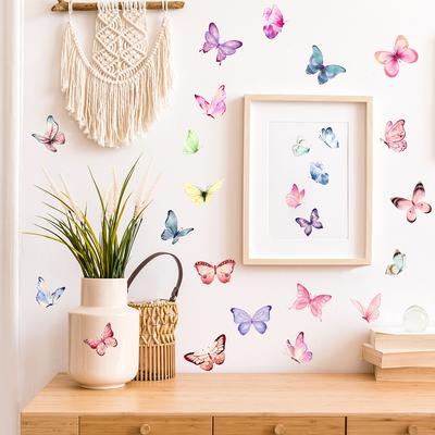 Magnifique autocollant mural papillon coloré pour décoration murale de salon ou de chambre d'enfant