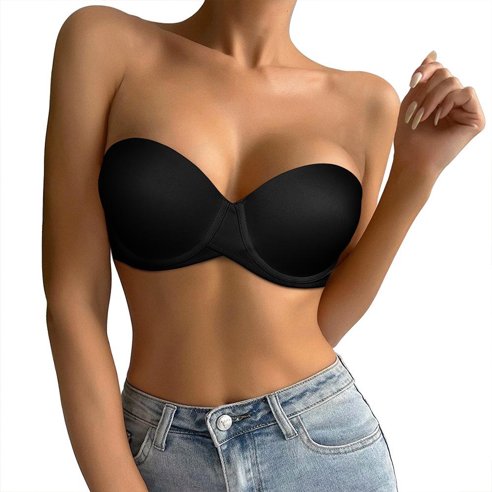 

Women s Strapless Push-Up Bra for Small Busts - Invisible Support for Wedding Dresses 85B чорний