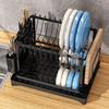 Multifunctional Kitchen Dish and Bowl Organizer Rack with Draining and Chopstick Storage