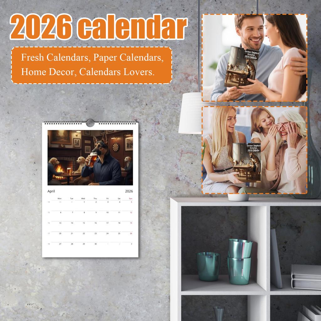 Wandkalender 2026, Kalender mit lustigem Thema, Lustiges Chat-Geschenk, Perfekte Wahl für den Heimgebrauch.
