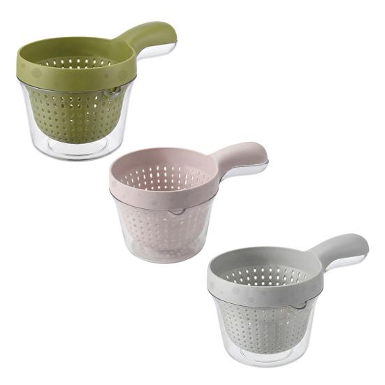 

3Pcs Double Layer Drain Basket with Handle 2-in-1 Strainer Storage Container G