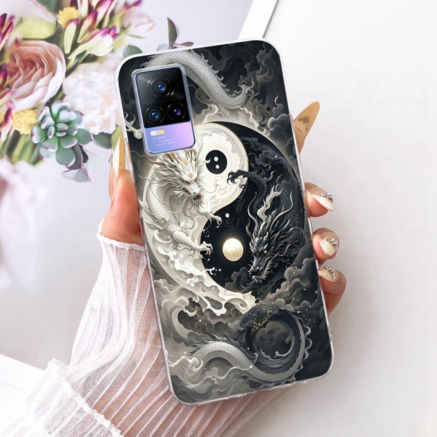 For Vivo V21E V 21 E V2061 V2055 Case Soft Silicone TPU Protective Butterfly Phone Case For VivoY73 2021 V21 E 4G 5G Cover Coque